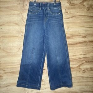 Spanx Wide Leg High Rise Jeans Stretch Women's Size XS (24x28) Light Wash Denim